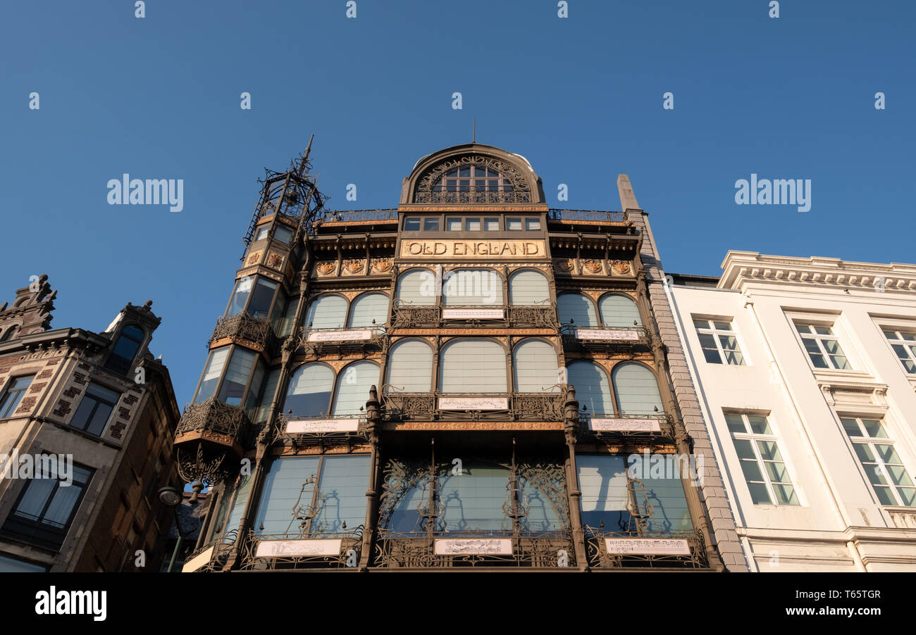 Facade of the Art Nouveau Musical Instruments Museum, Brussels, Belgium