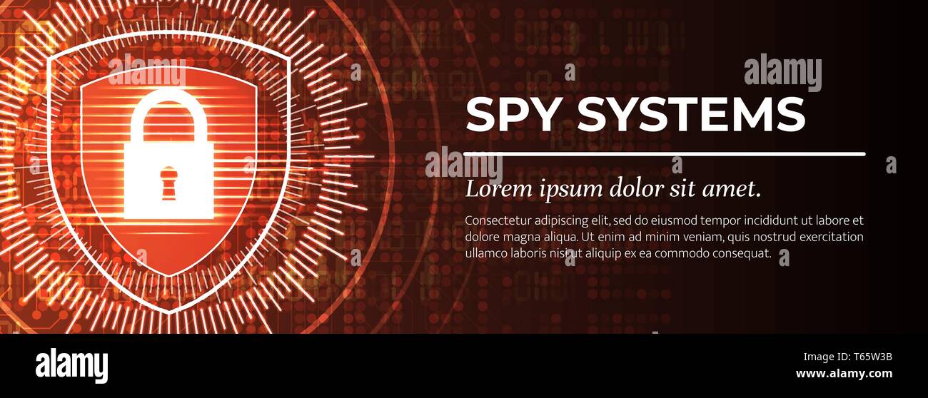 Spy Systems. The Red Digital Background. Vector. Stock Vector