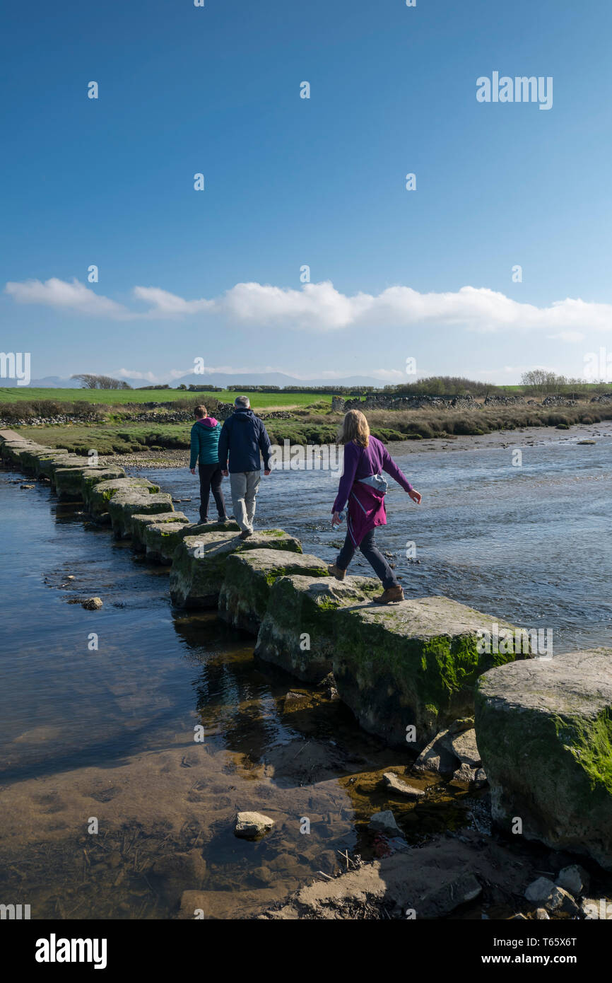 Stepping stones on the Afon Braint river near Dwyran village on