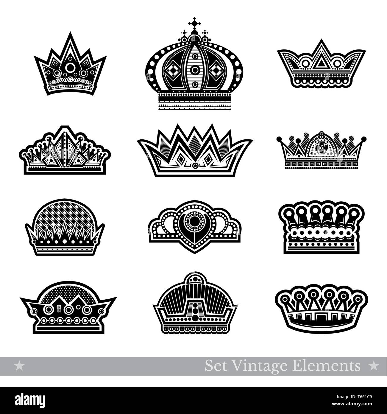 Crowns vector vectors hi-res stock photography and images - Alamy