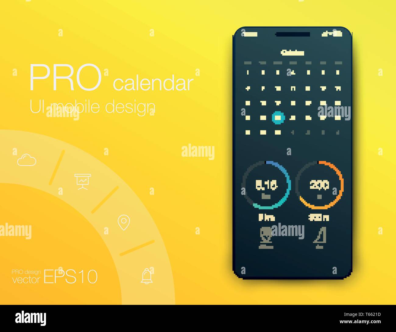 User interface with infographics with charts and graphs in flat design ...