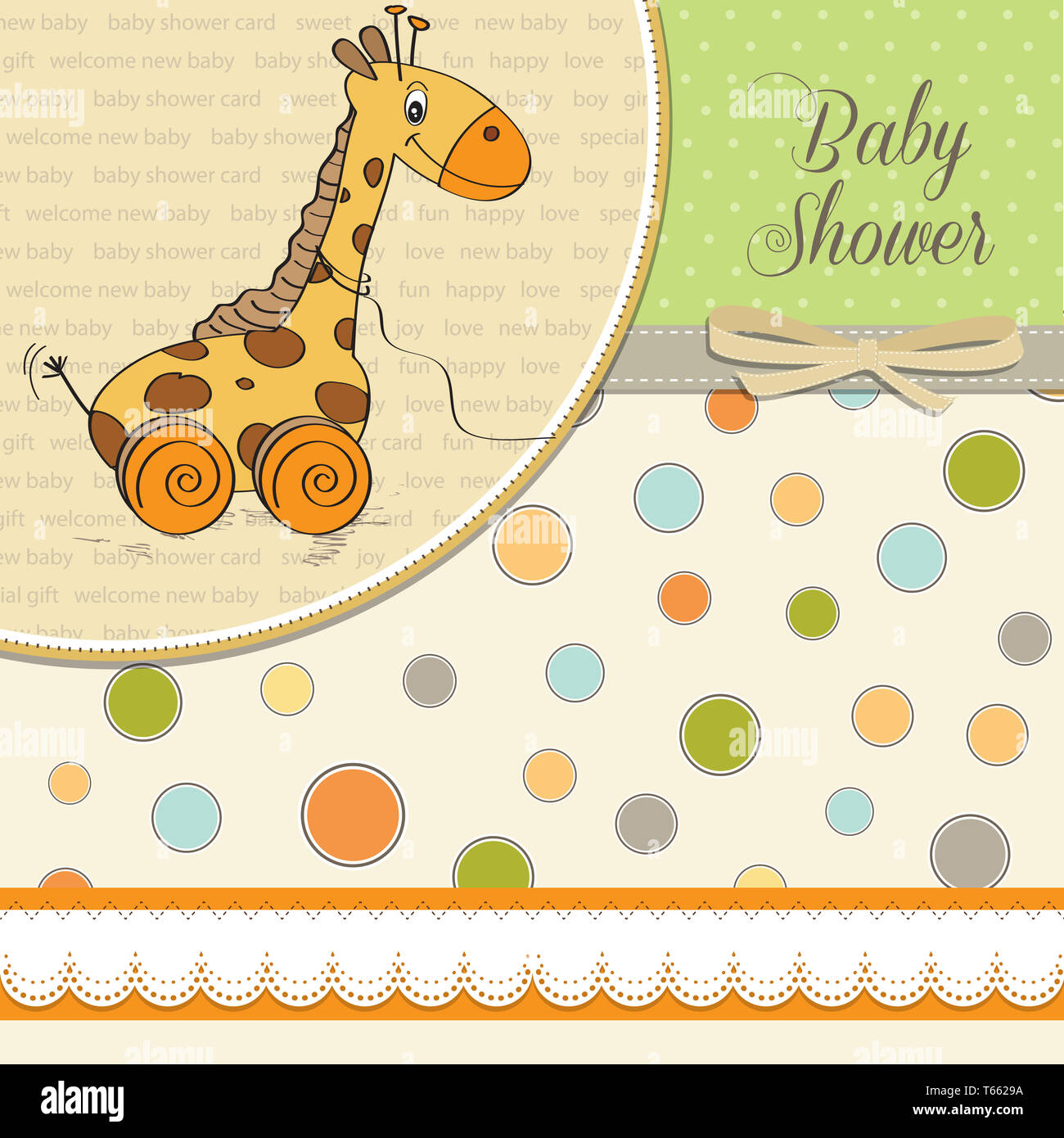 Baby shower card with cute giraffe Stock Photo - Alamy