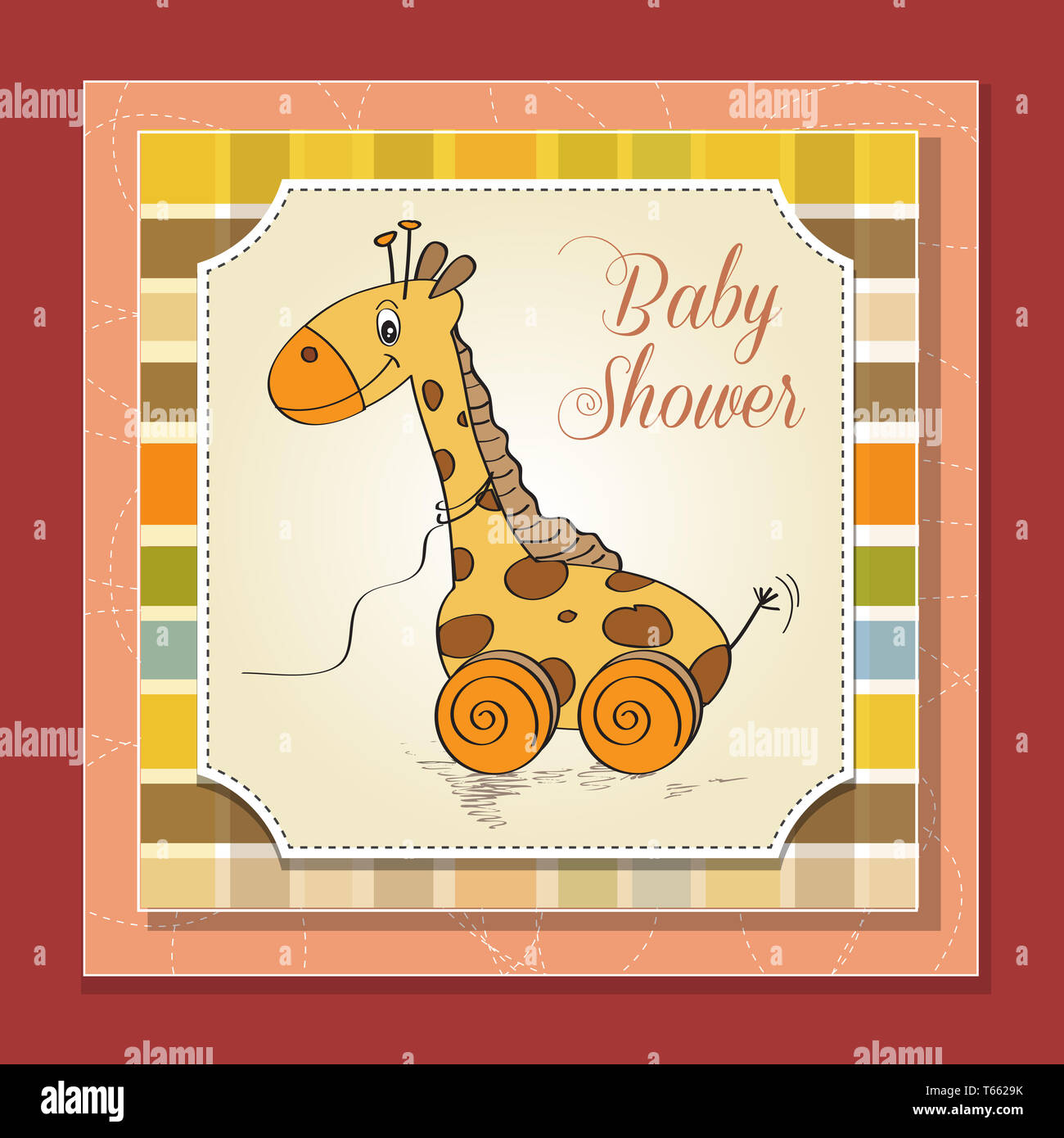 Baby shower card with cute giraffe Stock Photo - Alamy