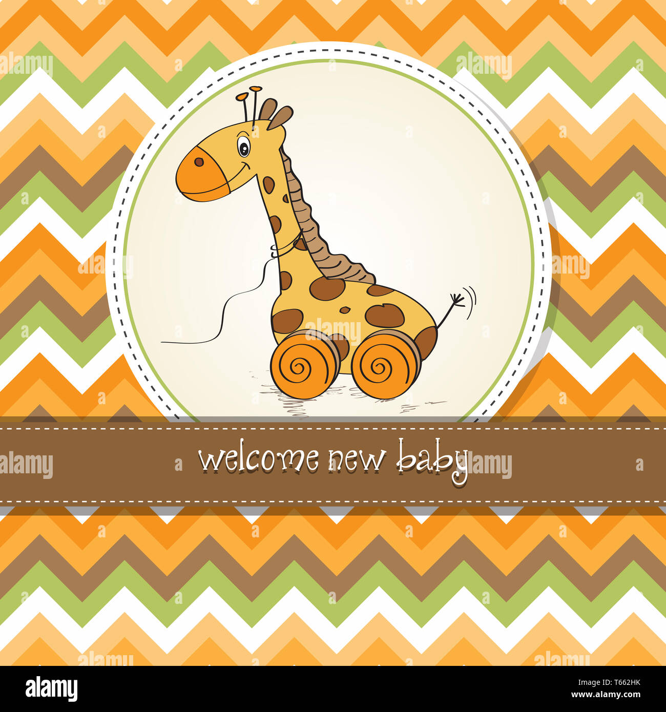 Baby shower card with cute giraffe Stock Photo - Alamy