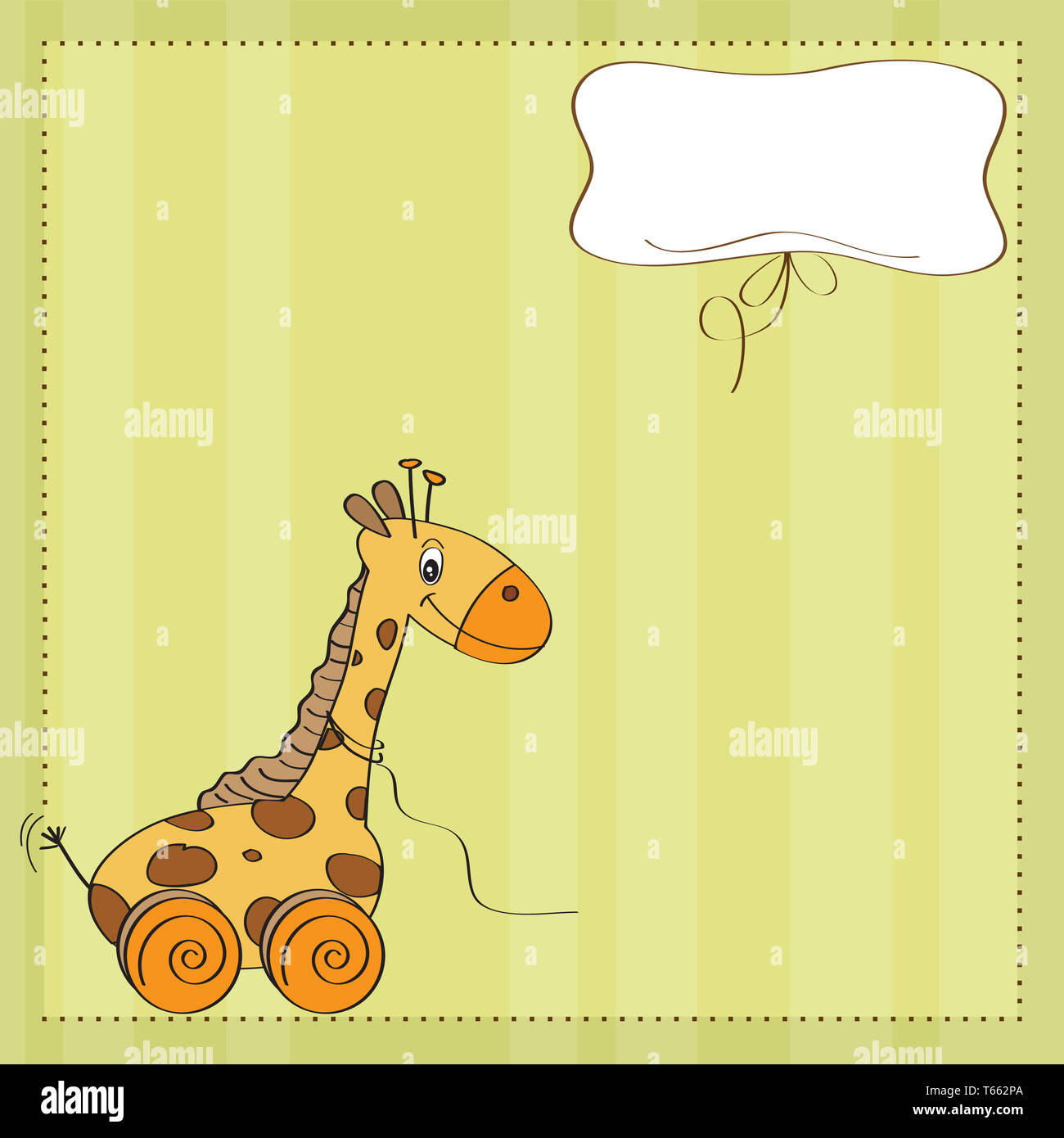 Baby shower card with cute giraffe Stock Photo - Alamy