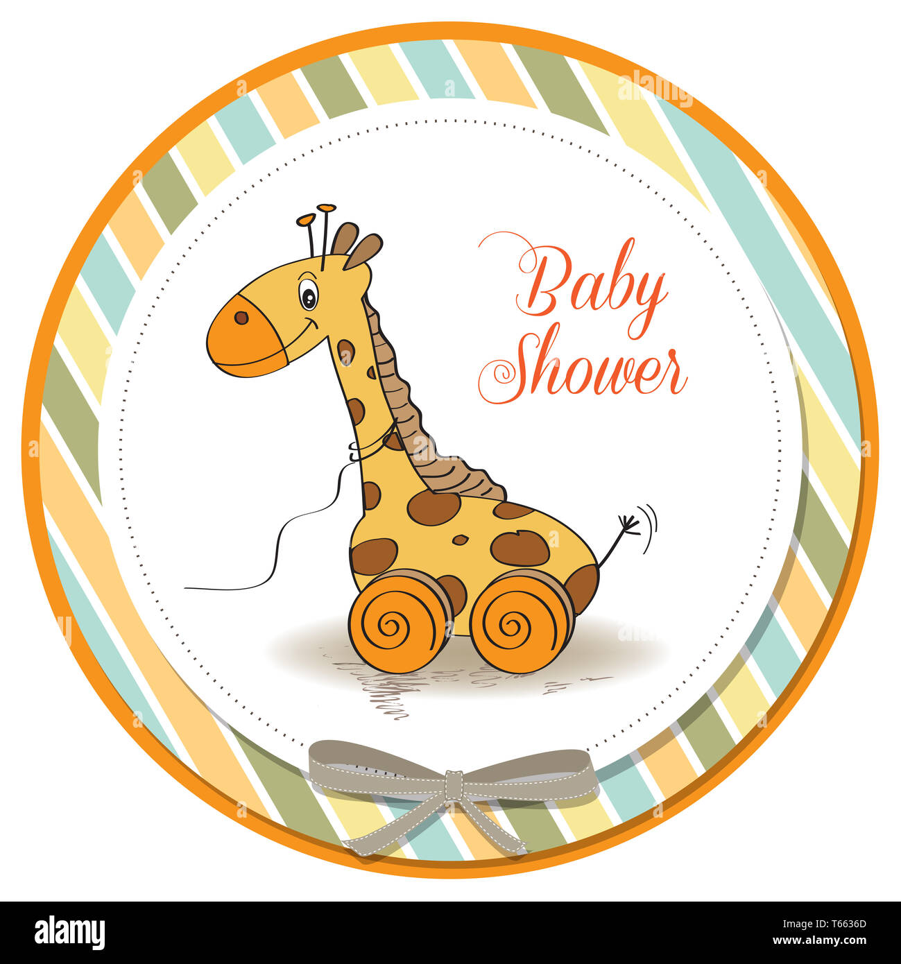 Baby shower card with cute giraffe Stock Photo - Alamy