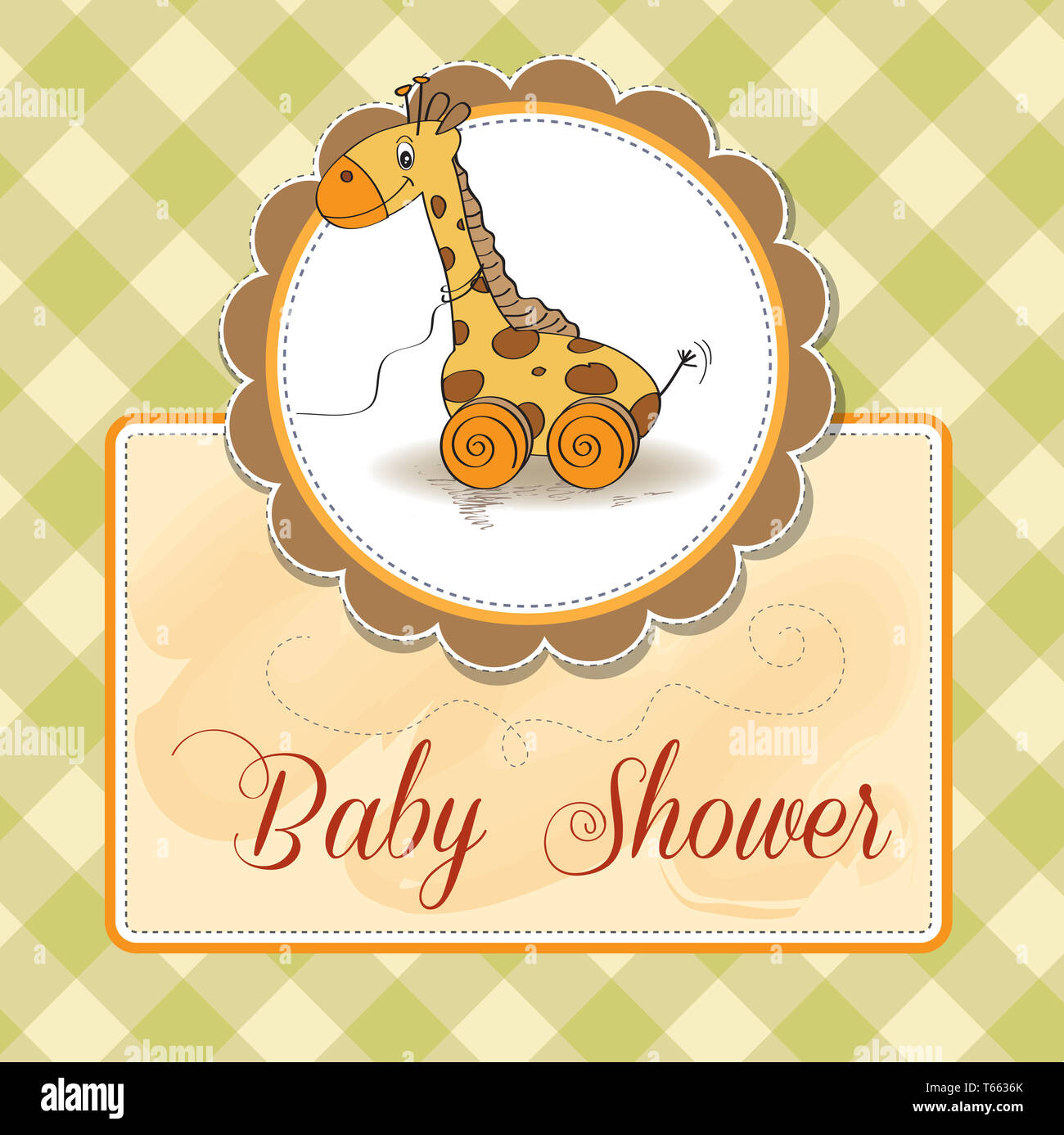Baby shower card with cute giraffe Stock Photo - Alamy