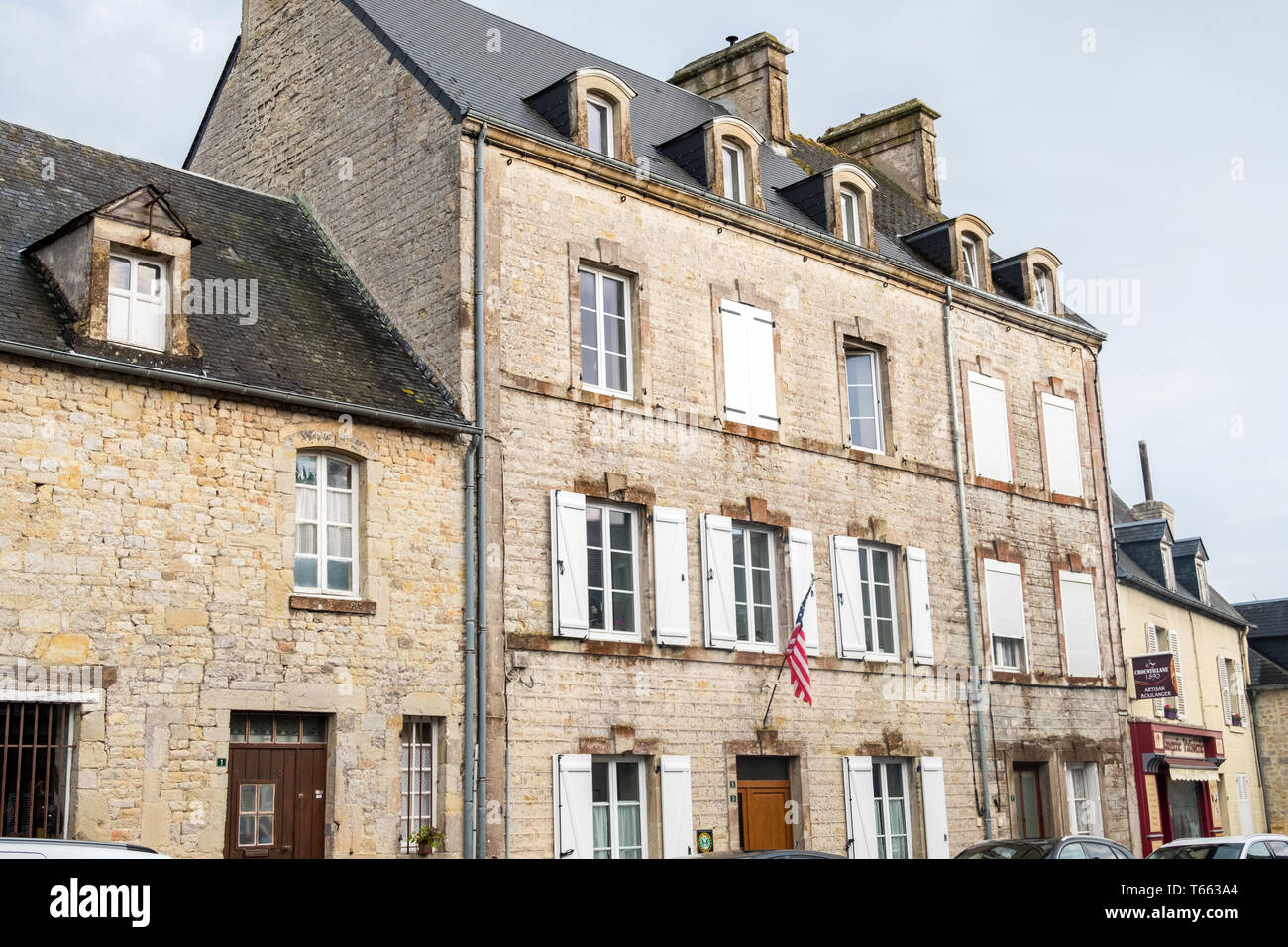 SainteMarieduMont, France August 16, 2018 Street view and