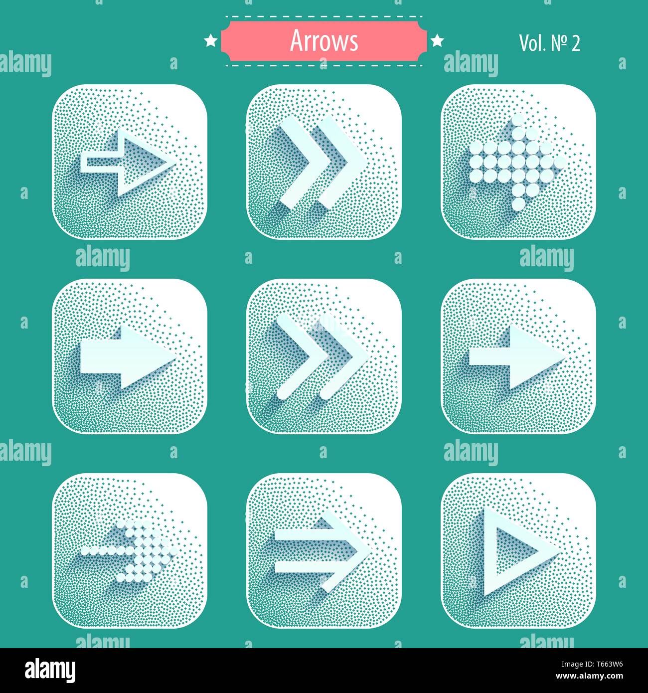 Arrows icons in modern style. Stock Vector