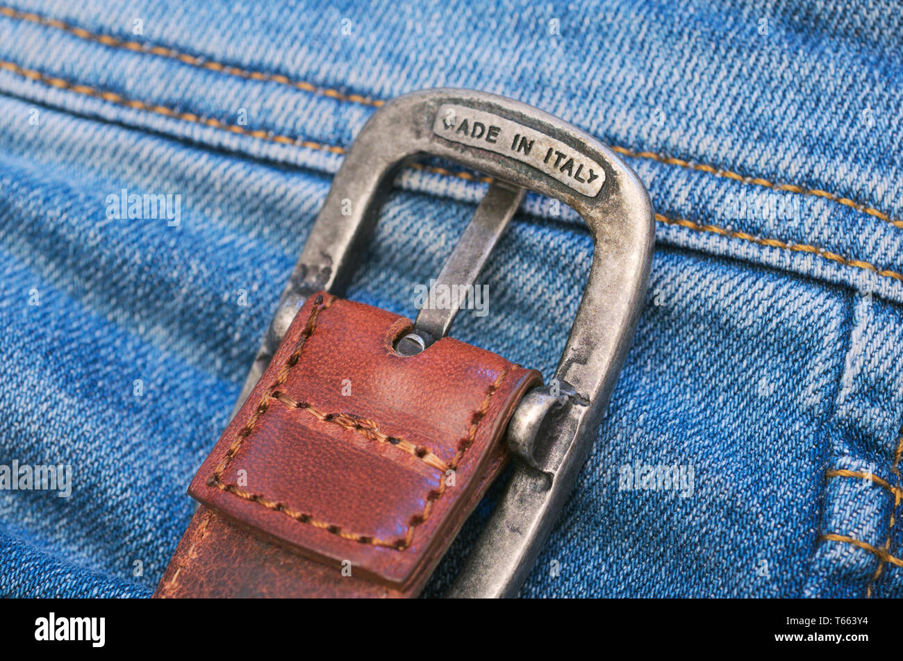 'Made in Italy' belt Stock Photo