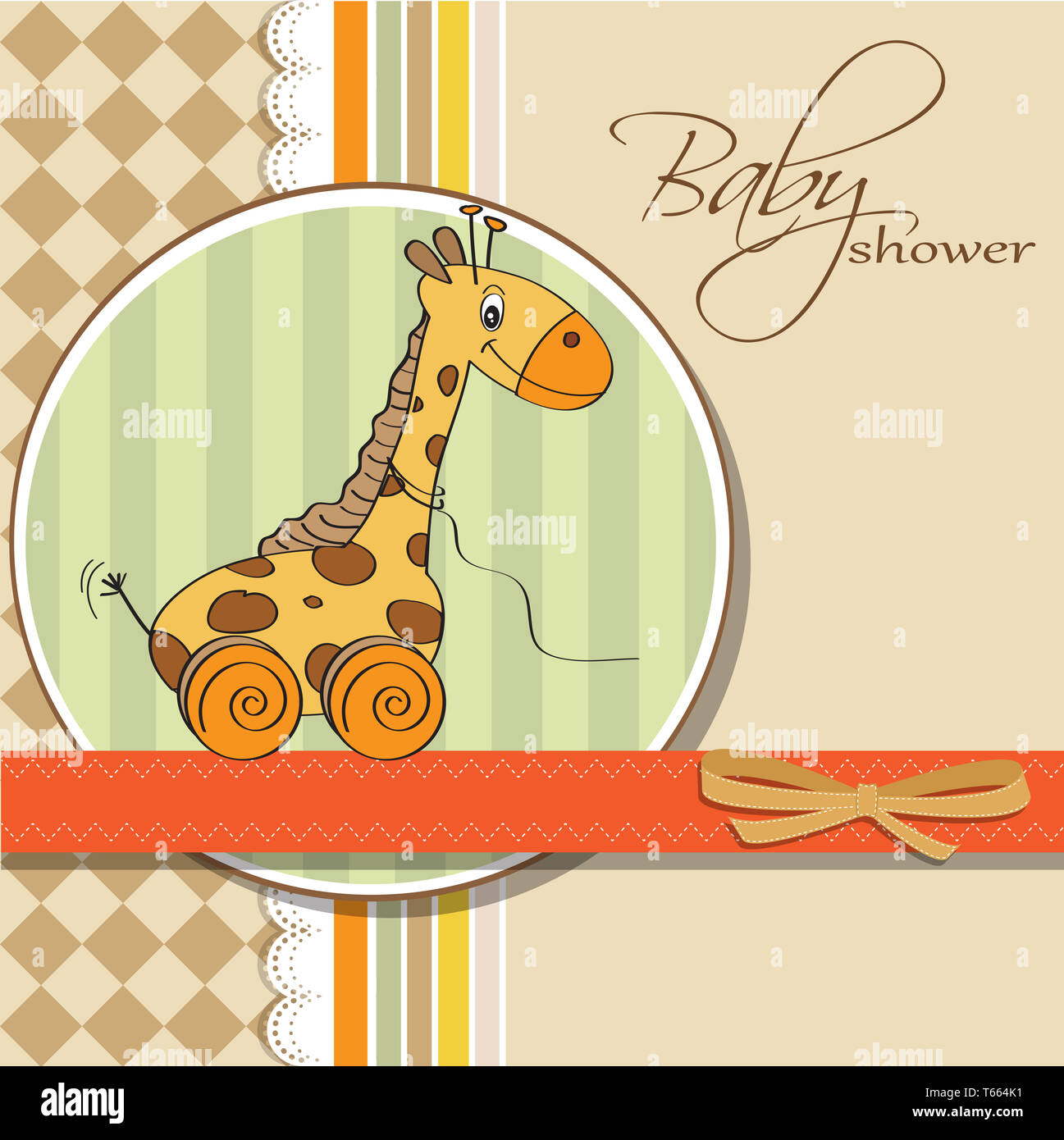 Baby shower card with cute giraffe Stock Photo - Alamy