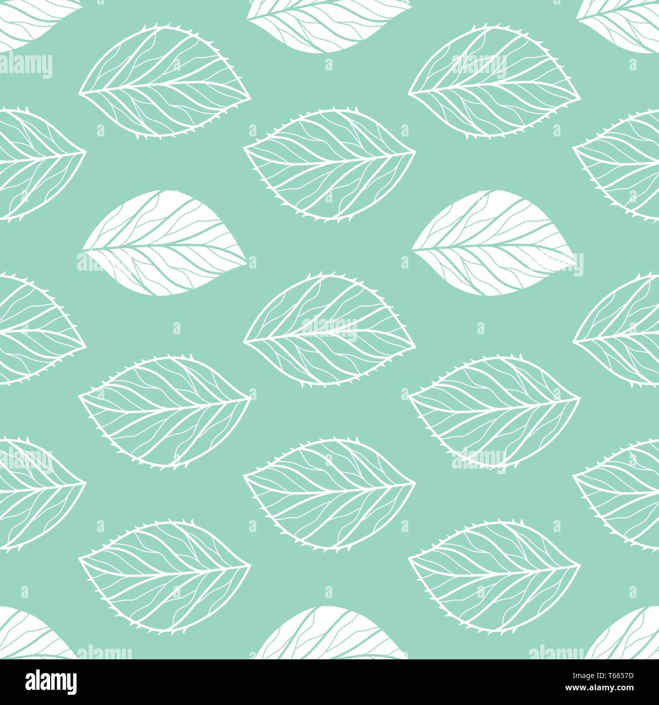 Vector Delicate seamless leaves repeat seamless pattern. Floral pattern Stock Vector