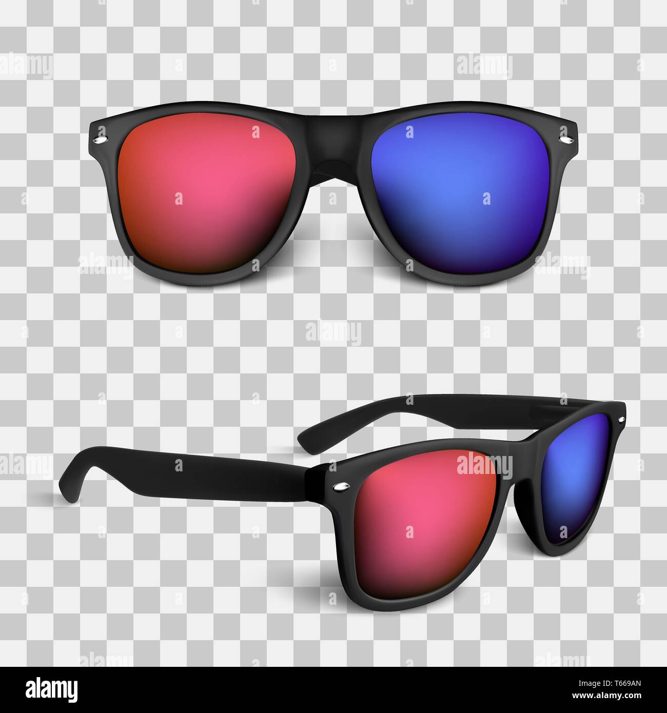 realistic glasses isolated on background. vector illustration. Stock Vector