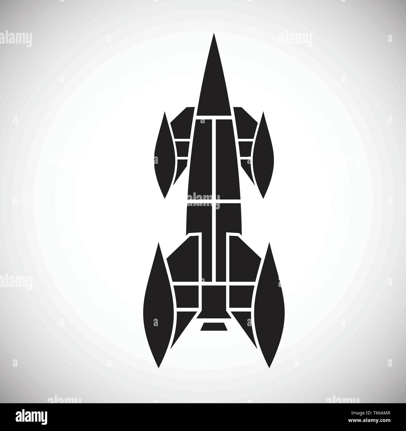 Rocket icon on background for graphic and web design. Simple vector
