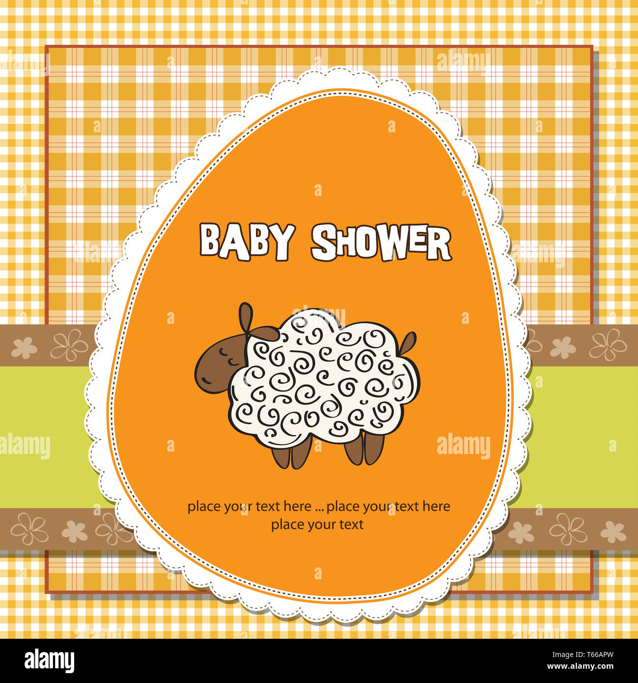 cute baby shower card with sheep Stock Photo Alamy