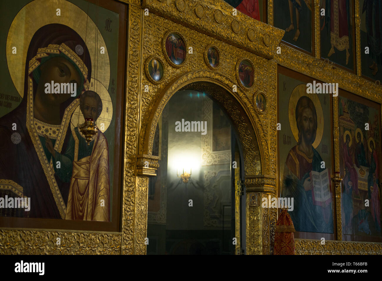 Annunciation Cathedral of Kazan Kremlin is the first Orthodox church of the Kazan Kremlin. Tatarstan. Russia. Stock Photo