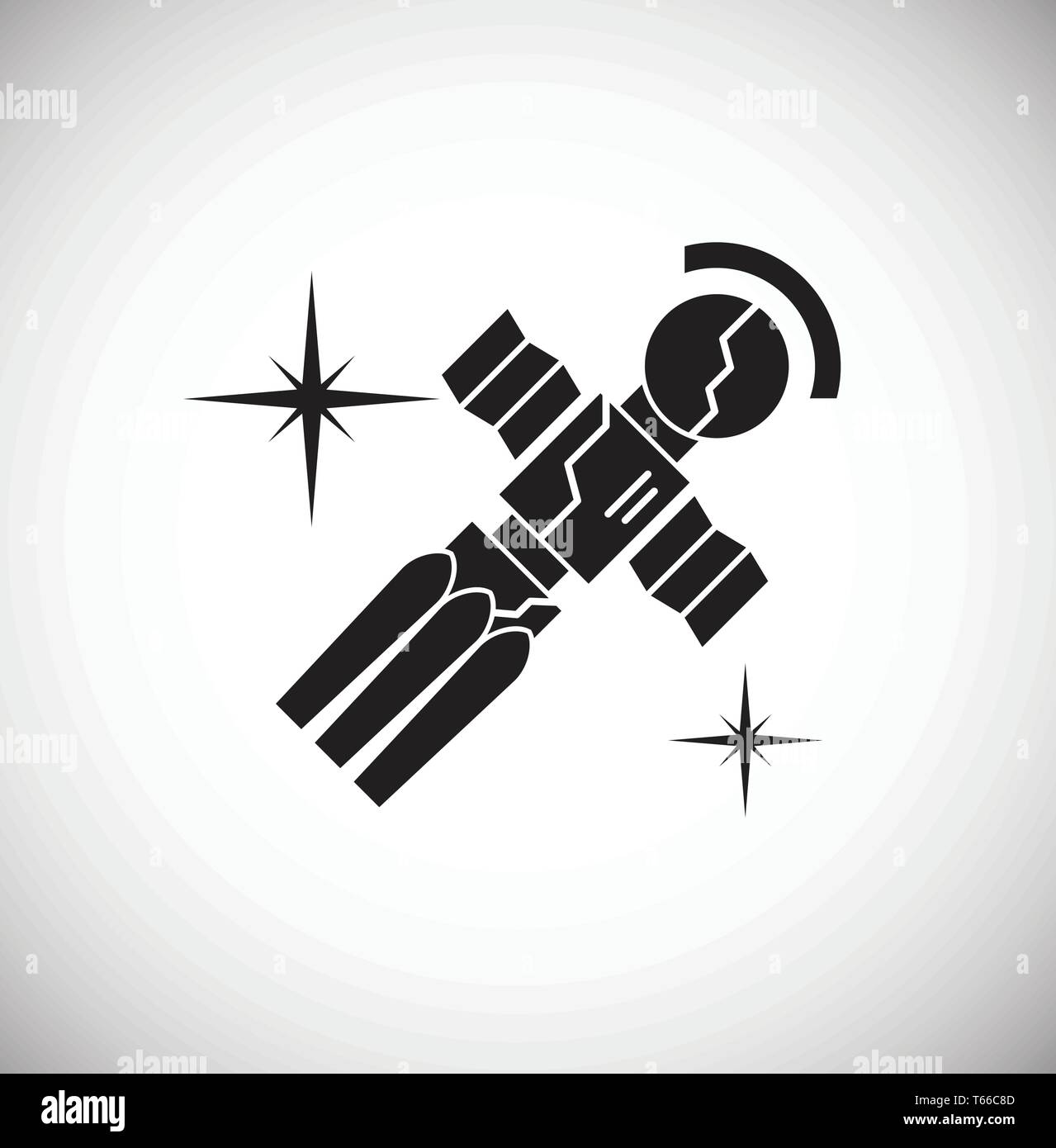 Rocket icon on background for graphic and web design. Simple vector