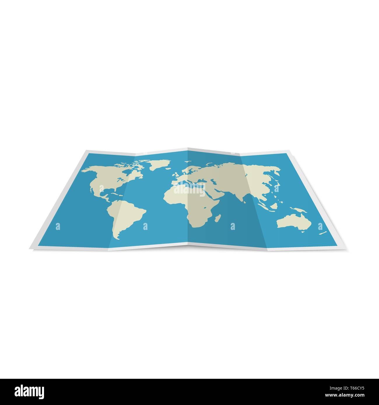 Folded World Map Stock Vector