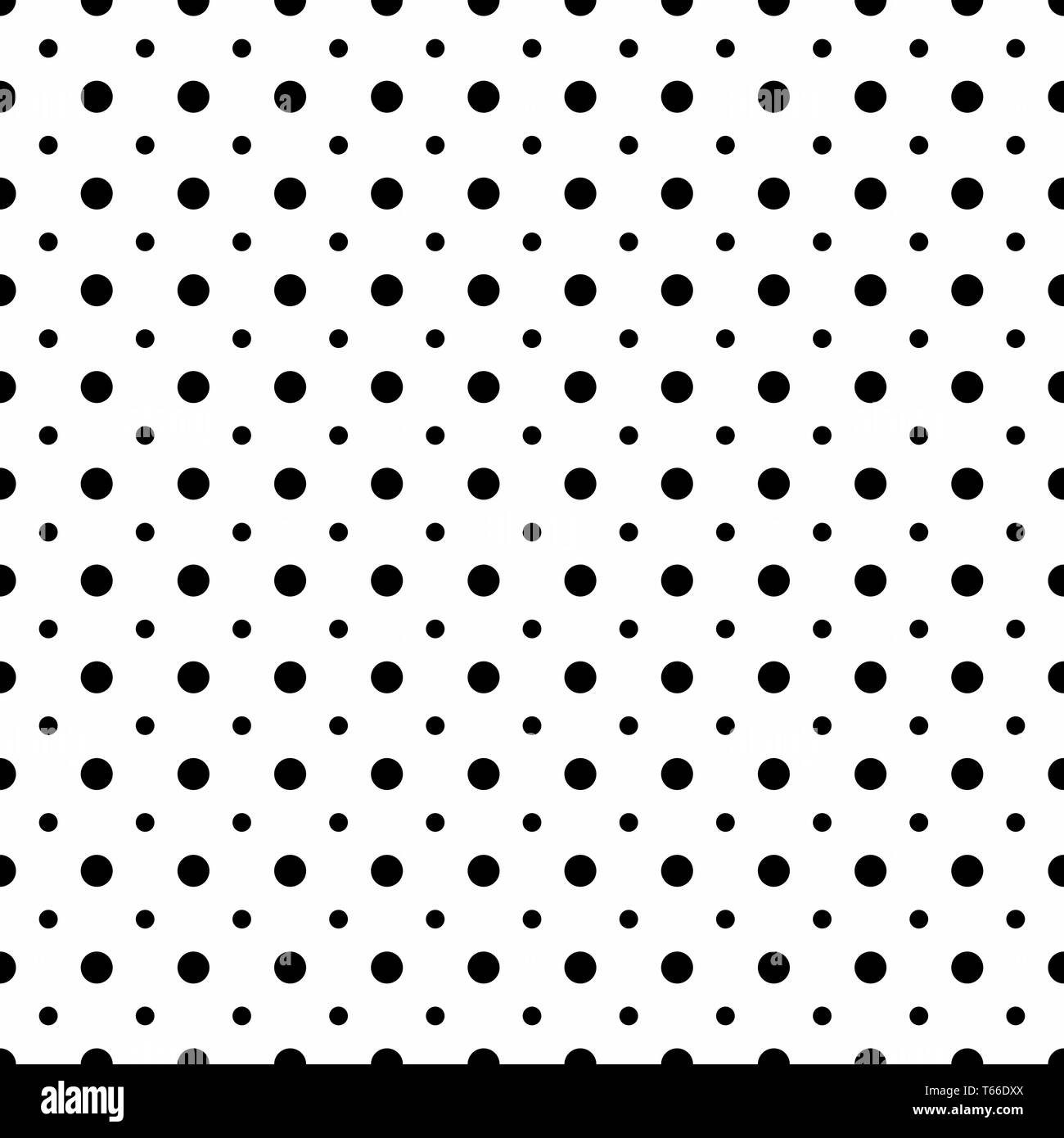 Big and small dots. Vector seamless pattern. Modern stylish texture. Black white version. Stock Vector