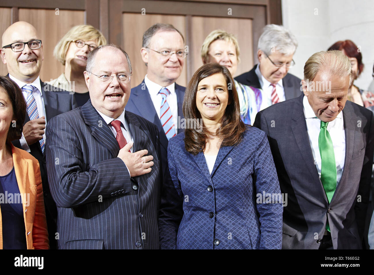 Group photo of the SPD and Green Country Conference in Berlin Stock Photo