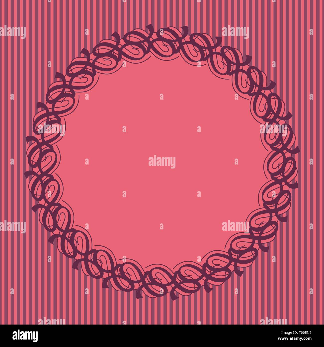 Round frame with decorative elements. Vector illustration with place for text. Stock Vector