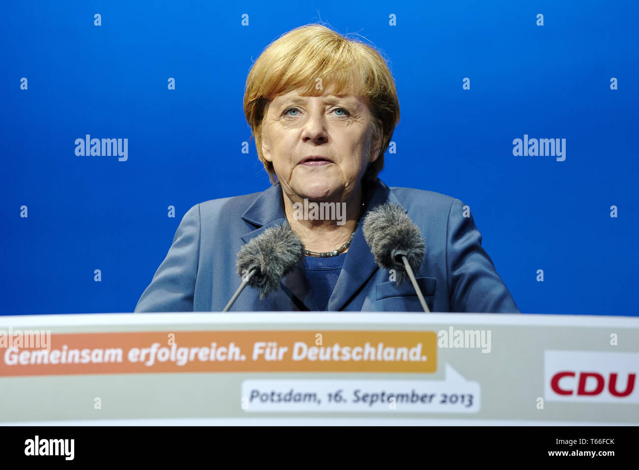 portrait of angela merkel, german chancellor in 2014 Stock Photo