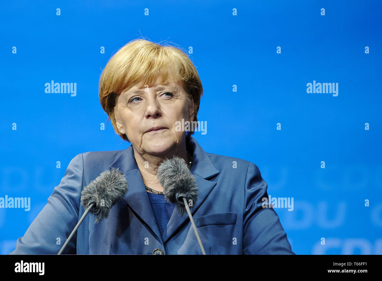 portrait of angela merkel, german chancellor in 2014 Stock Photo