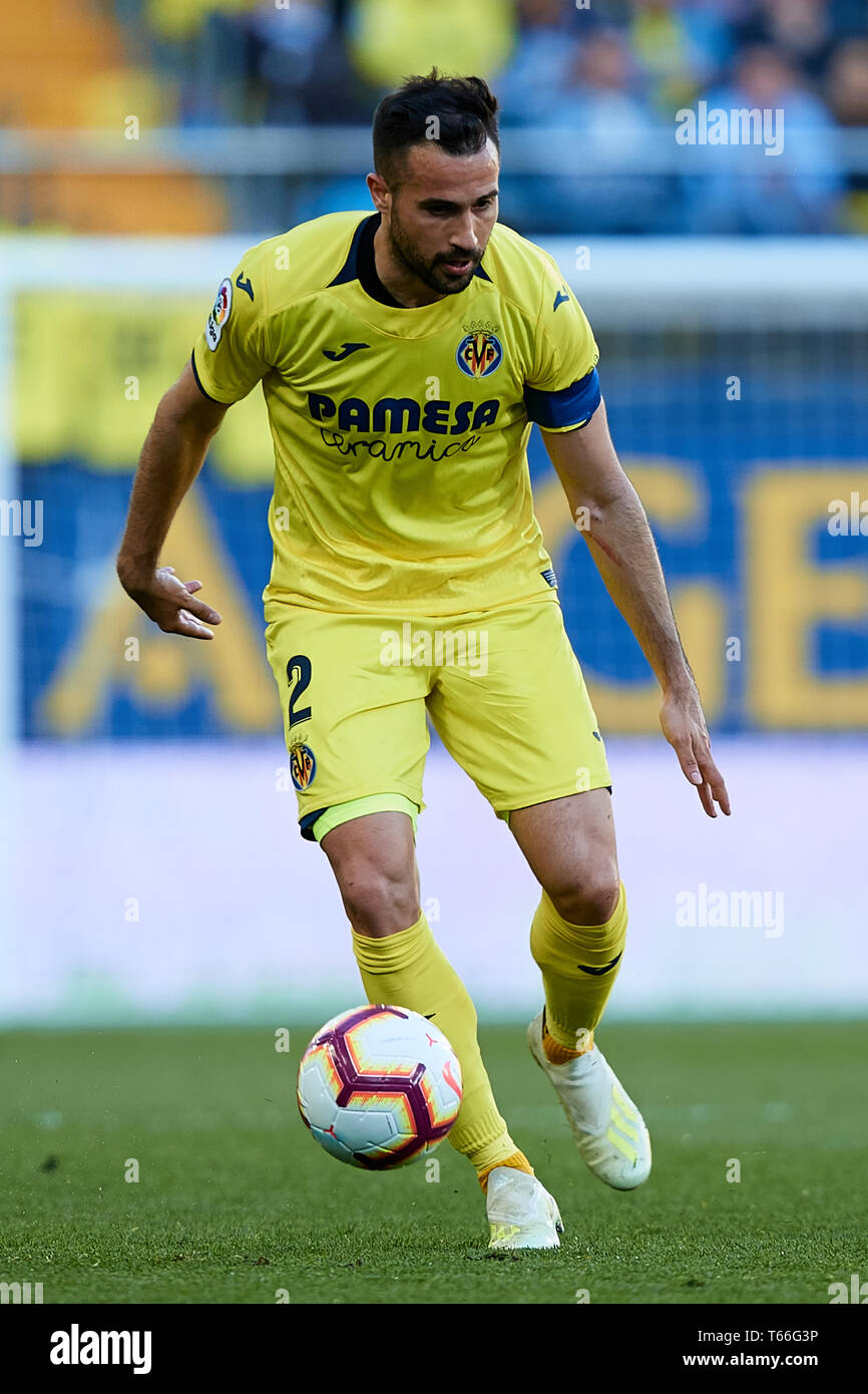 VILLAREAL, SPAIN - APRIL 28: Mario Gaspar of Villarreal CF in action during  the La Liga match between Villarreal CF and SD Huesca at Estadio de la  Ceramica on April 28, 2019