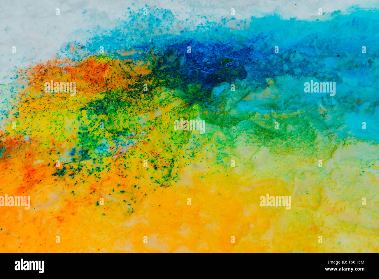 Background of colorful Holi powder in multiple colors on snow surface Stock  Photo - Alamy