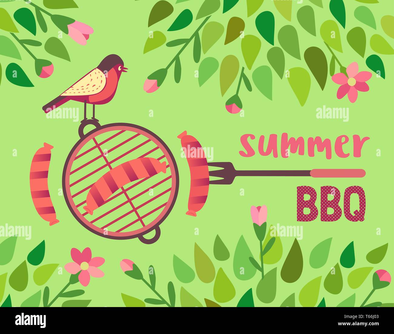Summer barbecue picnic vector welcome poster Stock Vector Image & Art ...