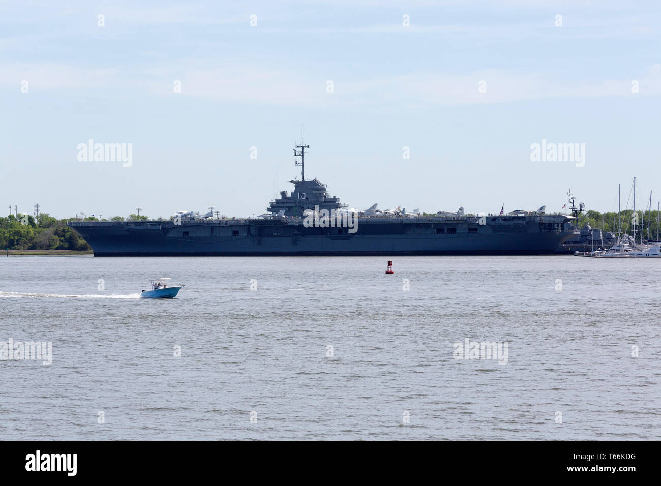 The USS Yorktown at Patriots Point in Charleston, South Carolina, USA. The museum ship is a National Historic Landmark. Stock Photo