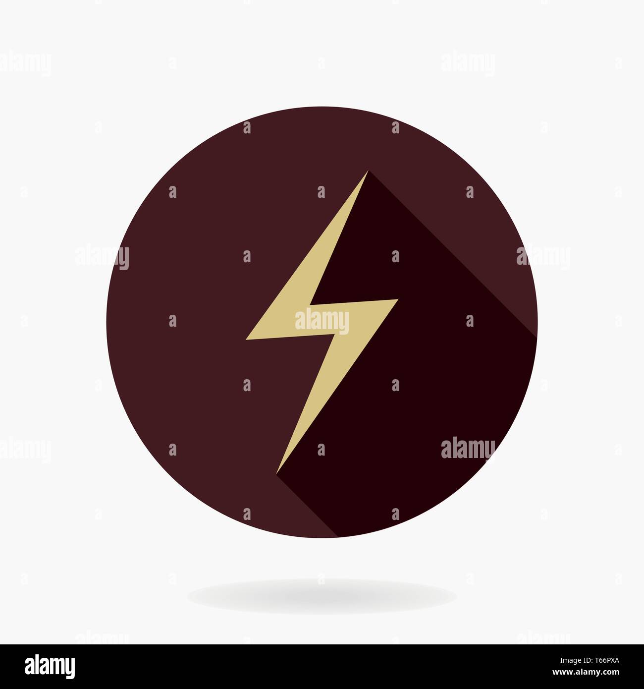 Fine Vector lightningFlat Icon With Lightning Stock Vector