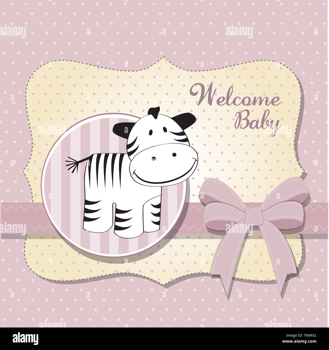 cute baby shower card with zebra Stock Photo Alamy