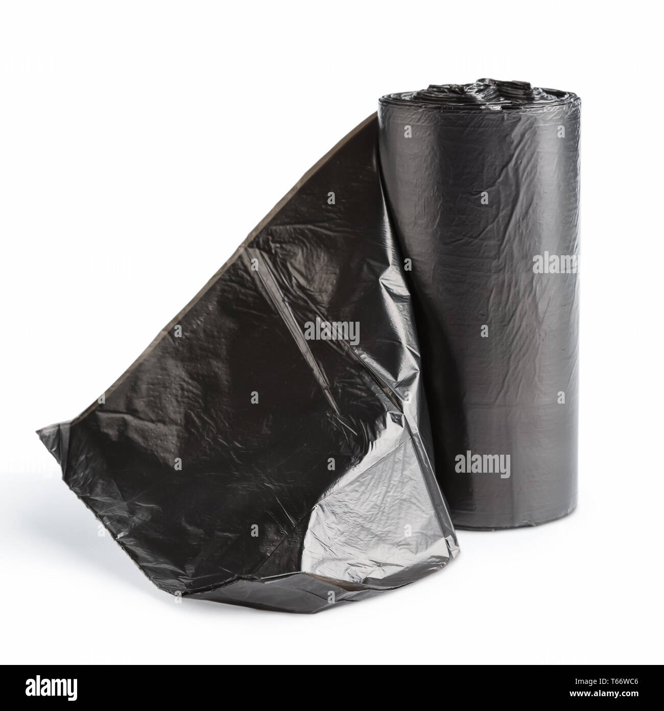 Roll of plastic garbage bags isolated on white background Stock Photo ...
