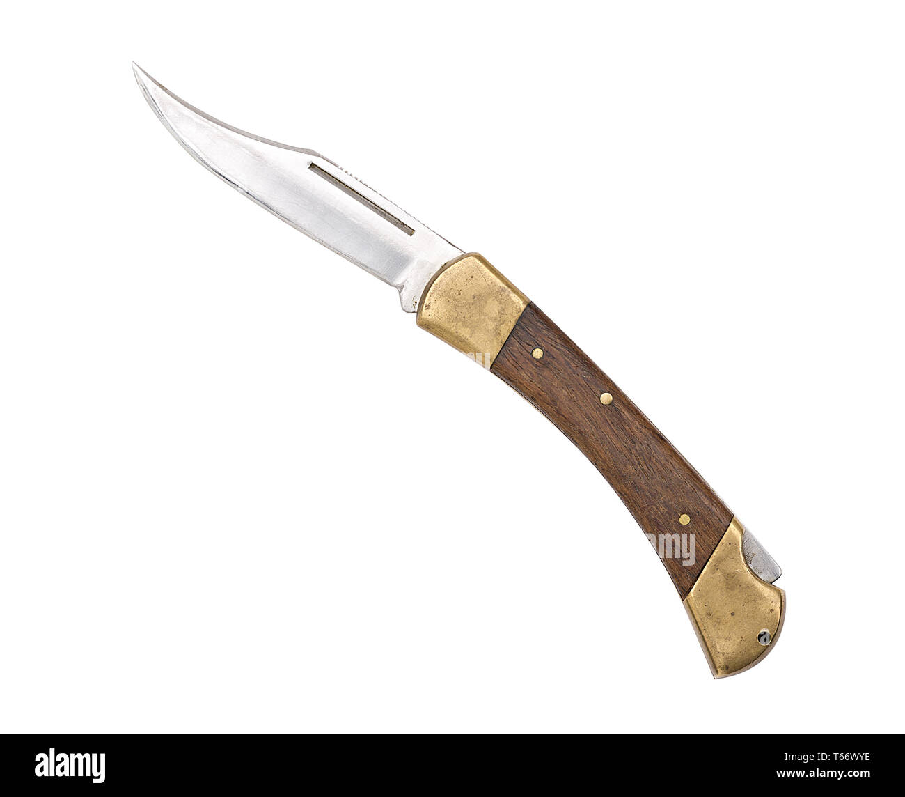 old used curved pocket knife, isolated on white Stock Photo Alamy