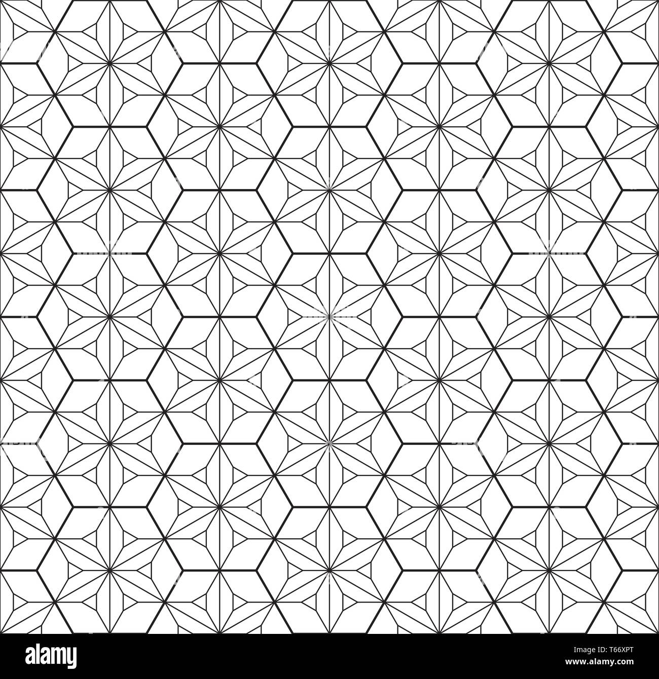 Japanese seamless geometric pattern .Black and white silhouette