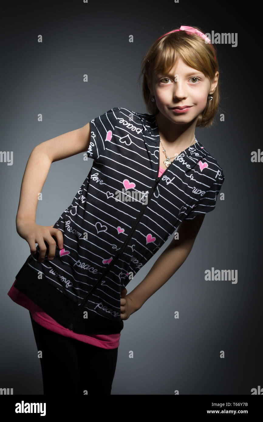 Studio portrait of young beautiful girl Stock Photo - Alamy