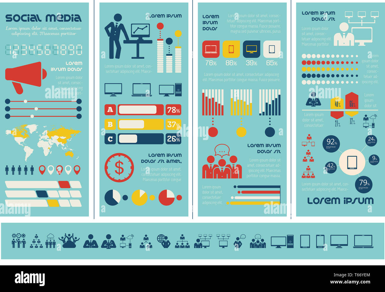Social Media Infographic Template Stock Photo Alamy