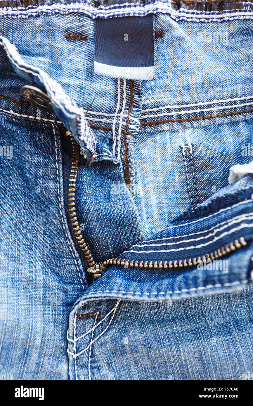 zip on jeans Stock Photo - Alamy