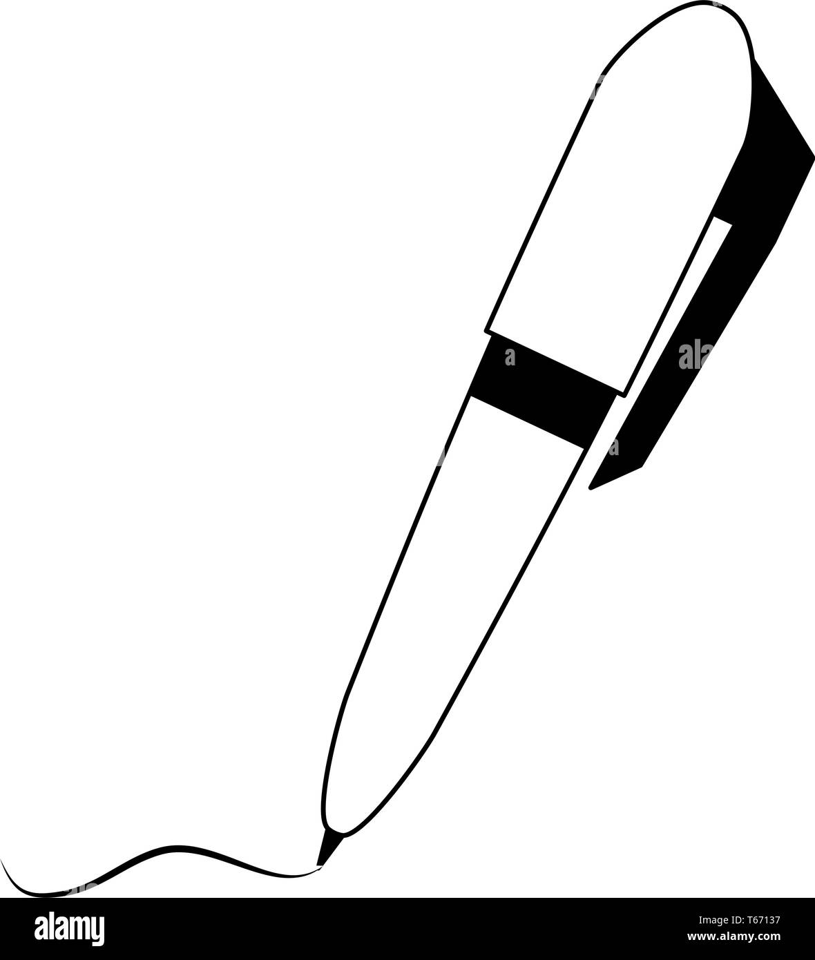 pen icon cartoon in black and white Stock Vector Image & Art - Alamy