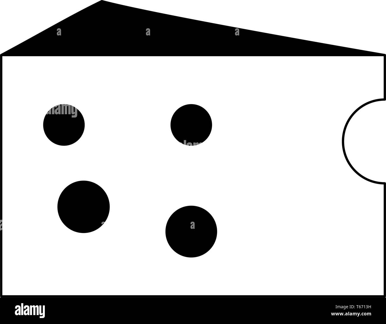cheese slice icon in black and white Stock Vector Image & Art - Alamy