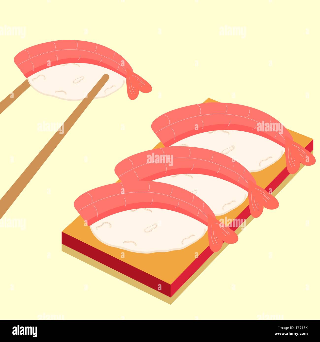 Sushi icons set Asian food. Flat style food. Isometric icons. Vector ...