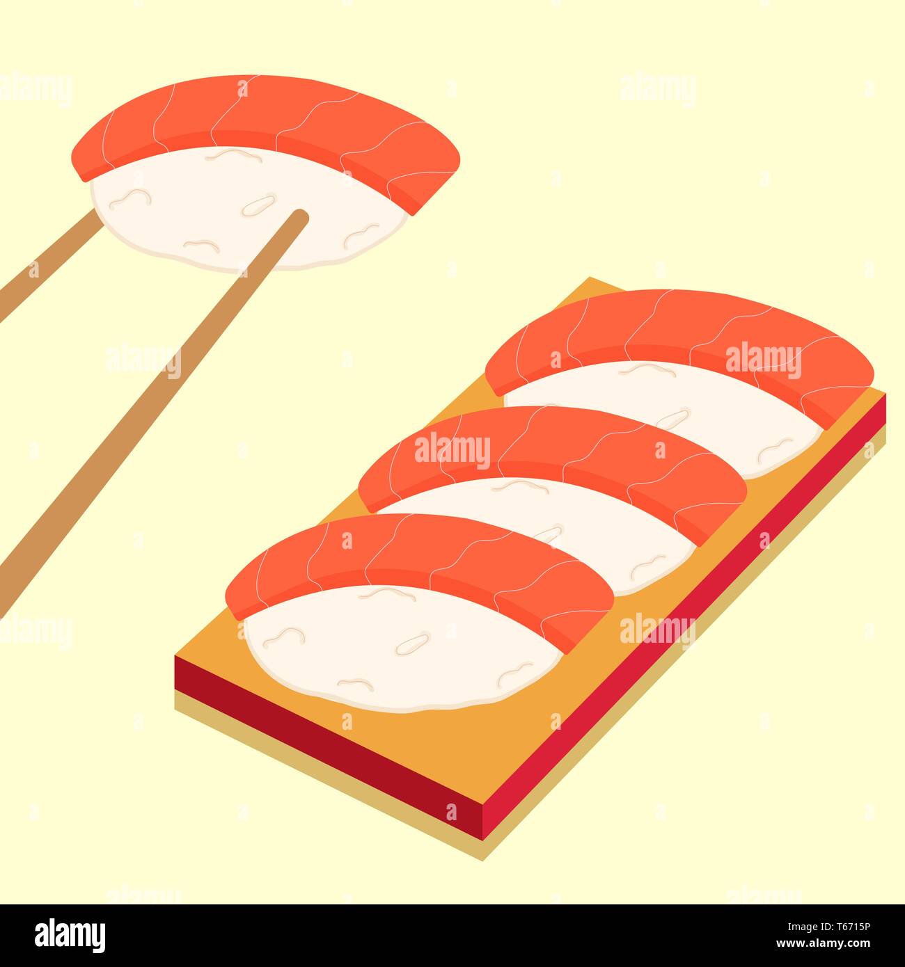 Sushi icons set Asian food. Flat style food. Isometric icons. Vector ...