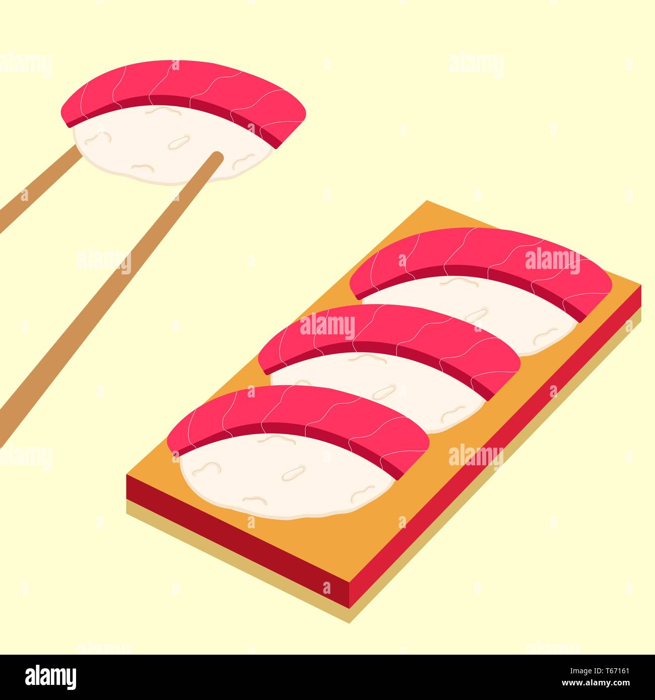 Sushi icons set Asian food. Flat style food. Isometric icons. Vector ...