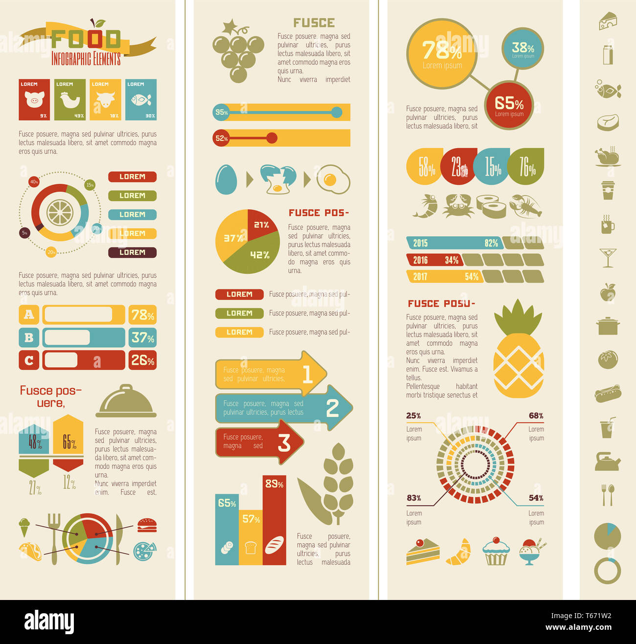 Food Infographic Template Stock Photo - Alamy