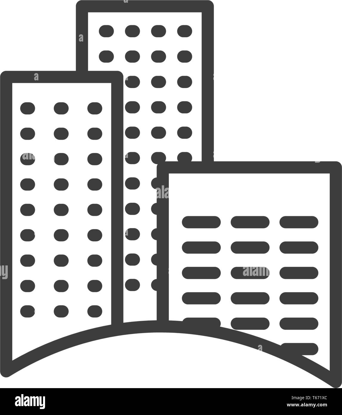 Urban and city element icon - building house in trendy simple line art ...