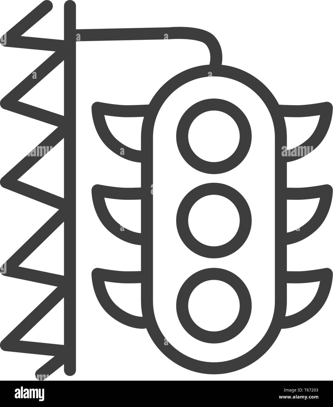 Urban and city element icon - traffic light in trendy simple line art ...
