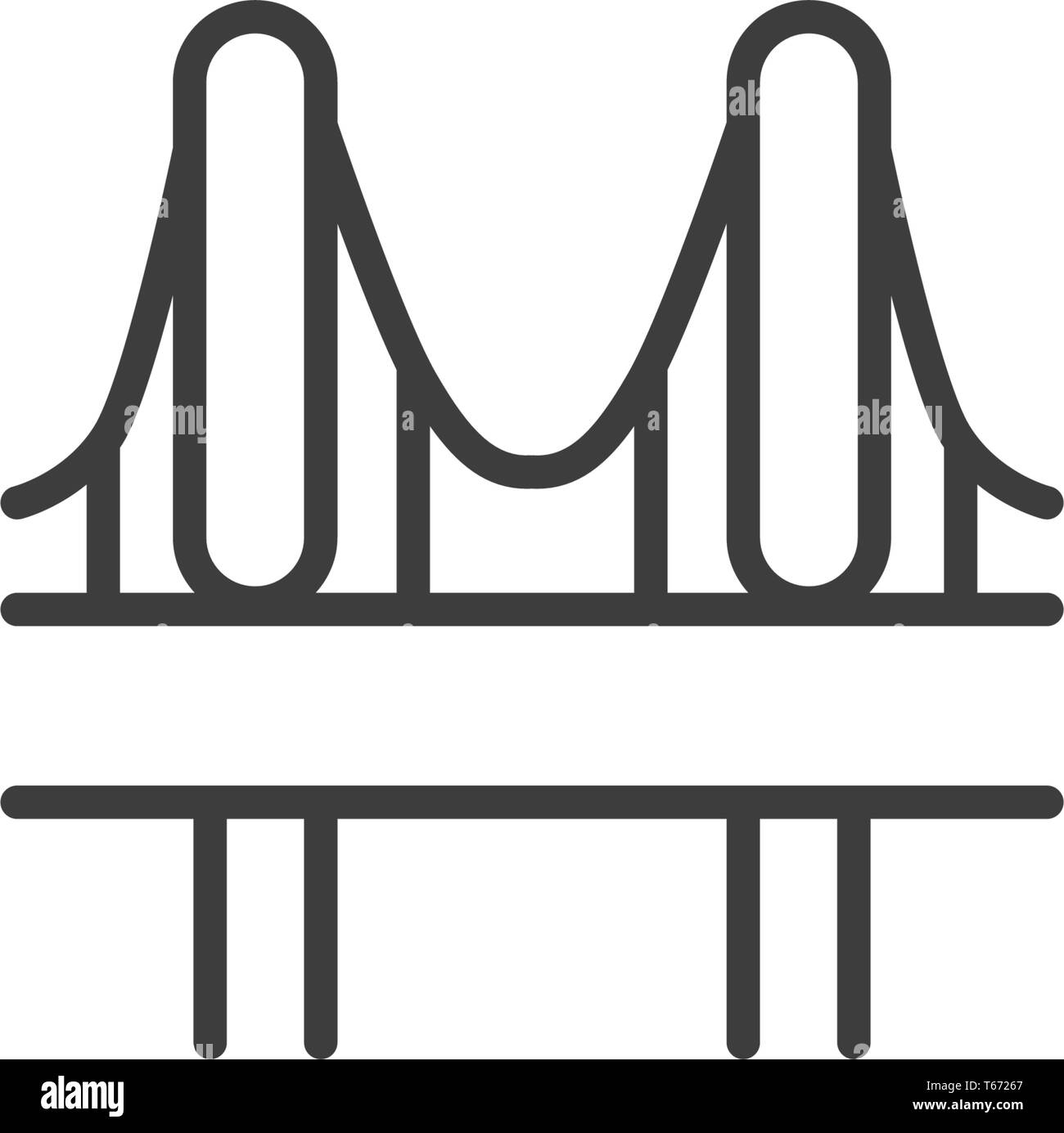 Urban and city element icon - bridge in trendy simple line art style ...
