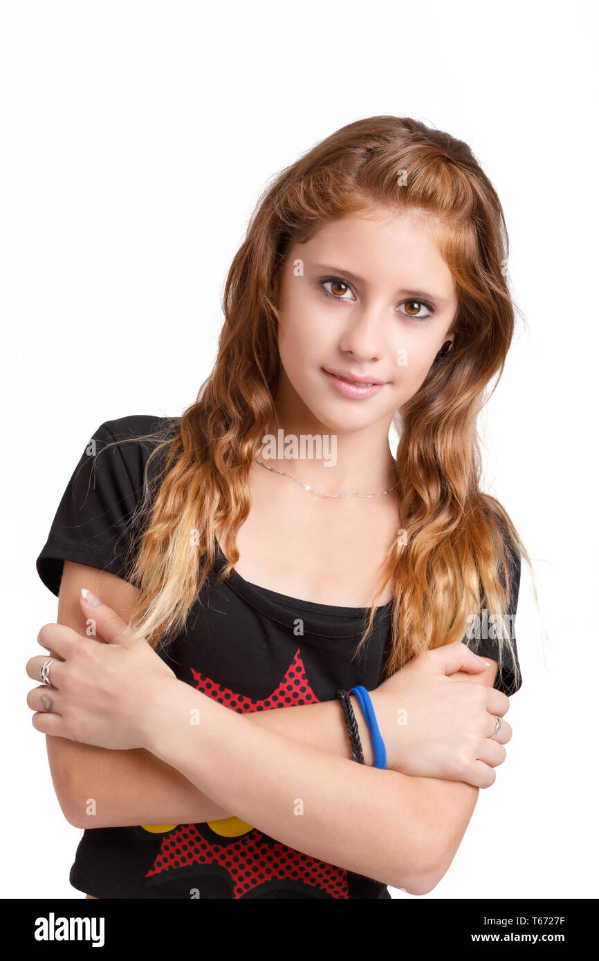 Studio portrait of young beautiful girl Stock Photo - Alamy