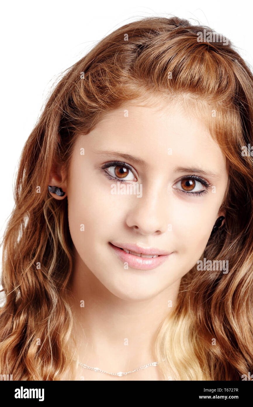 Studio portrait of young beautiful girl Stock Photo - Alamy